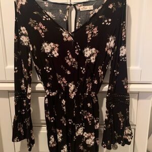 Women’s Small. HOLLISTER romper. Black long sleeve